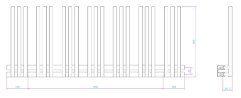 Radiator calorifer Arezzo Design portprosop LINEAR BLACK 1250x500x105 mm negru mat