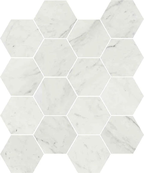 Gresie Ribesalbes Marmi Hexagon Bianco 15x17