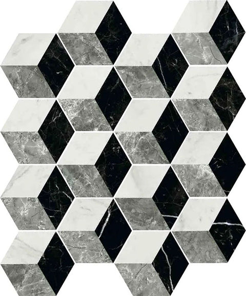 Gresie Ribesalbes Marmi Hexagon Mix Grigio 15x17