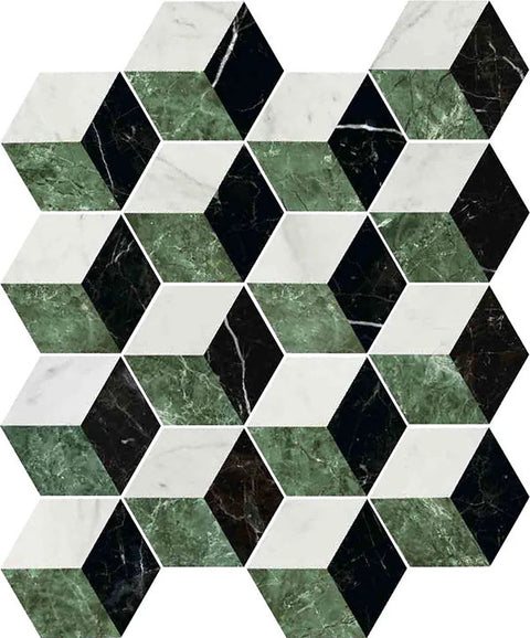 Gresie Ribesalbes Marmi Hexagon Mix Verde 15x17