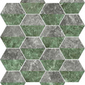 Gresie Ribesalbes Marmi Hexagon Verde Gringio 15x17