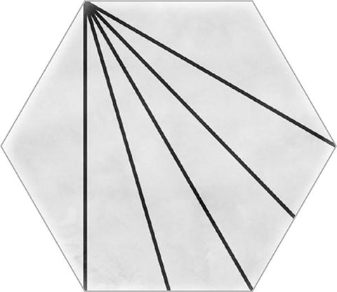 Gresie Ribesalbes Scandinavian Hexagon White Decor 15x17.3