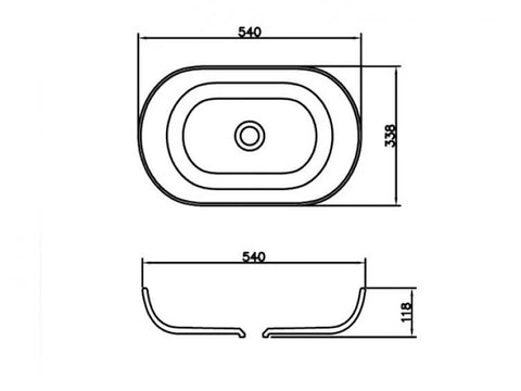 Lavoar oval Arezzo  BOSTON, din Solid surface, montaj pe blat 54×33,8cm – alb