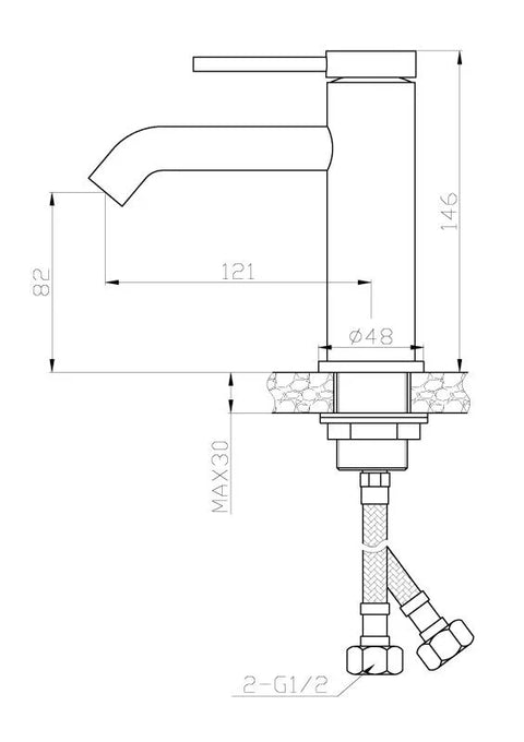 Baterie lavoar / chiuveta Arezzo SLIMFIELD, cu montaj pe lavoar – crom