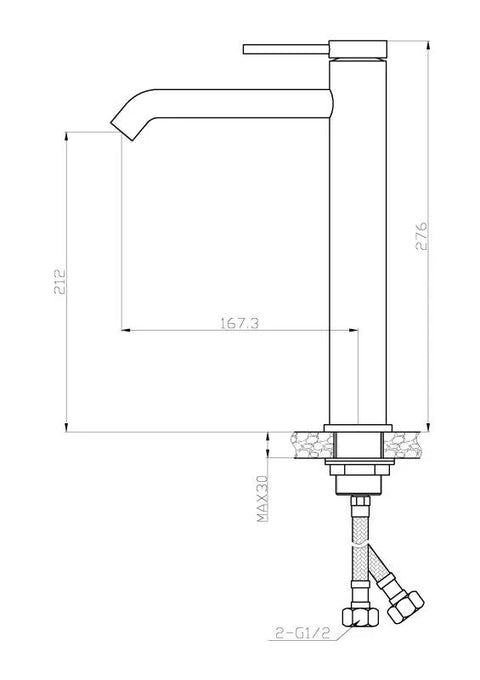 Baterie inalta lavoar / chiuveta Arezzo SLIMFIELD, cu montaj pe blat – crom