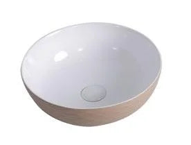 Lavoar rotund Arezzo  TOLEDO, din porțelan, montaj pe blat 39,5cm – bej exterior / alb interior