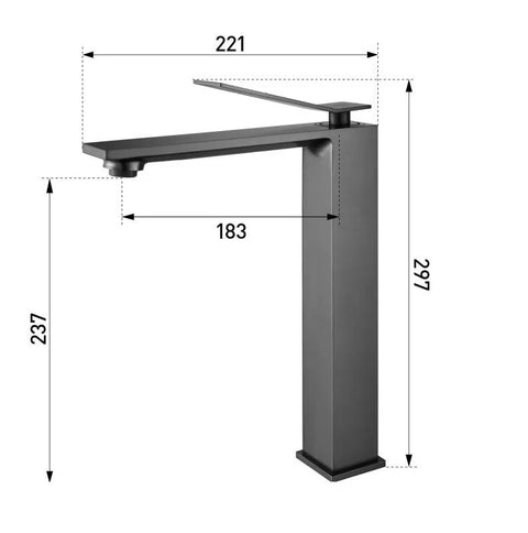 Baterie inalta lavoar / chiuveta Arezzo ROCKFIELD, cu montaj pe blat – negru