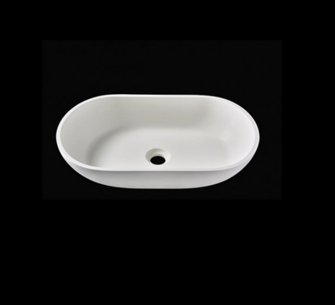 Lavoar oval Arezzo  BOSTON, din Solid surface, montaj pe blat 54×33,8cm – alb