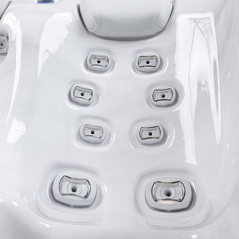 Minipiscina Jacuzzi Wellis Teide PeakLife Premium Ice White 6 locuri + Pompa de caldura 3kW + Scara inteligenta + Acoperis termic CADOU!