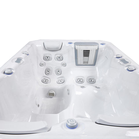 Minipiscina Jacuzzi Wellis Teide PeakLife Premium Ice White 6 locuri + Pompa de caldura 3kW + Scara inteligenta + Acoperis termic CADOU!