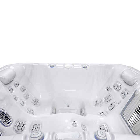 Minipiscina Jacuzzi Wellis Teide PeakLife Premium Ice White 6 locuri + Pompa de caldura 3kW + Scara inteligenta + Acoperis termic CADOU!