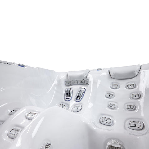 Minipiscina Jacuzzi Wellis Teide PeakLife Premium Ice White 6 locuri + Pompa de caldura 3kW + Scara inteligenta + Acoperis termic CADOU!