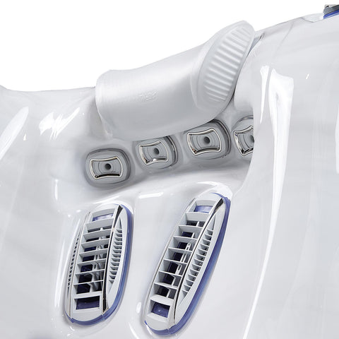 Minipiscina Jacuzzi Wellis Teide PeakLife Premium Ice White 6 locuri + Pompa de caldura 3kW + Scara inteligenta + Acoperis termic CADOU!