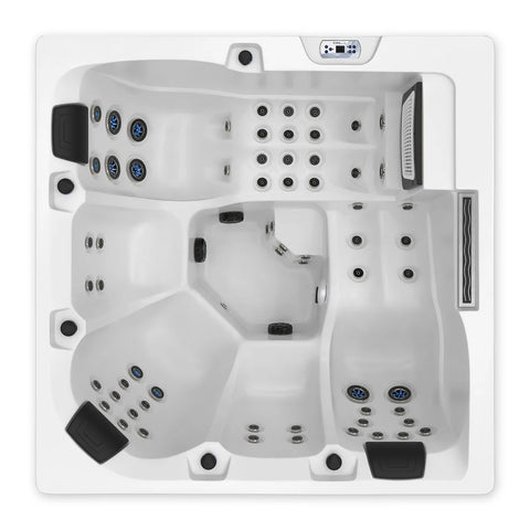 Minipiscina Jacuzzi Wellis Atlantis Deluxe WibeSpa Ice White 5 locuri + Acoperis termic CADOU!