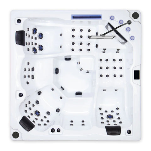 Minipiscina Jacuzzi Wellis Matrix Cinema WibeSpa Ice White 5 locuri + Acoperis termic CADOU!