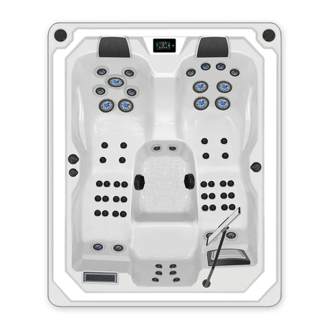 Minipiscina Jacuzzi Wellis Moana Cinema WibeSpa Ice White 3 locuri + Acoperis termic CADOU!