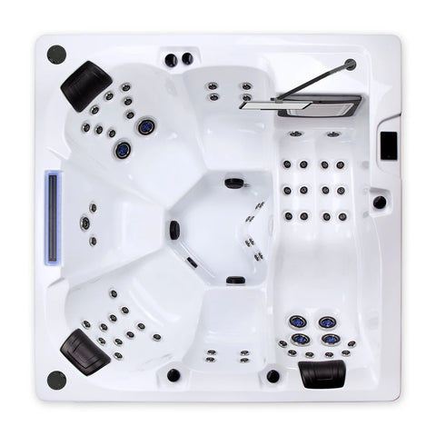 Minipiscina Jacuzzi Wellis Waterworld Cinema WibeSpa Ice White 6 locuri + Acoperis termic CADOU!