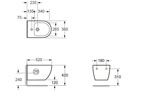 Bideu suspendat AREZZO ARIZONA – Alb lucios