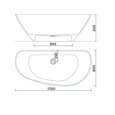 Cadă MARYLAND din marmură turnată, freestanding, de perete, 170x80cm – negru / alb mat