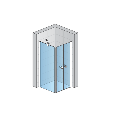 Cabină de dus Sanswiss SOLINO SOLT2+SOL2 - Uşă pivotantă + Perete lateral fix 90x90x0.6 cm