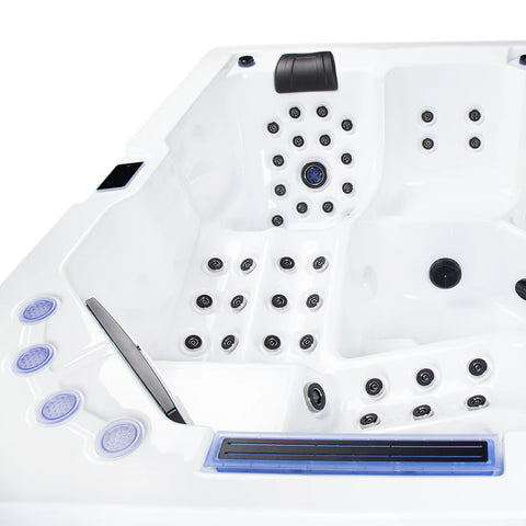 Minipiscina Jacuzzi Wellis Matrix Cinema WibeSpa Ice White 5 locuri + Acoperis termic CADOU!