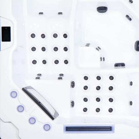 Minipiscina Jacuzzi Wellis Matrix Deluxe WibeSpa Ice White 5 locuri + Acoperis termic CADOU!