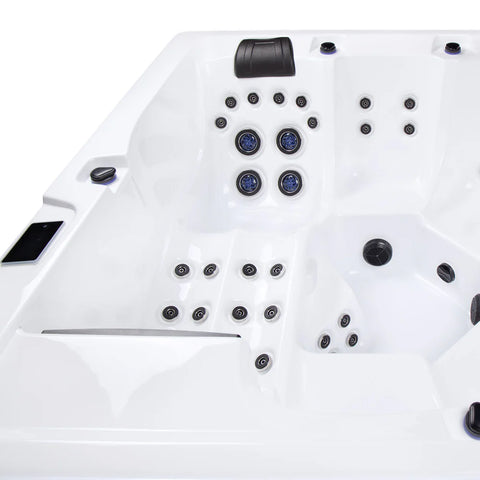 Minipiscina Jacuzzi Wellis Waterworld Deluxe WibeSpa Ice White 6 locuri + Acoperis termic CADOU!