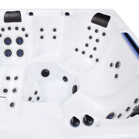 Minipiscina Jacuzzi Wellis Waterworld Deluxe WibeSpa Ice White 6 locuri + Acoperis termic CADOU!