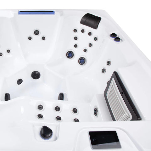 Minipiscina Jacuzzi Wellis Waterworld Cinema WibeSpa Ice White 6 locuri + Acoperis termic CADOU!