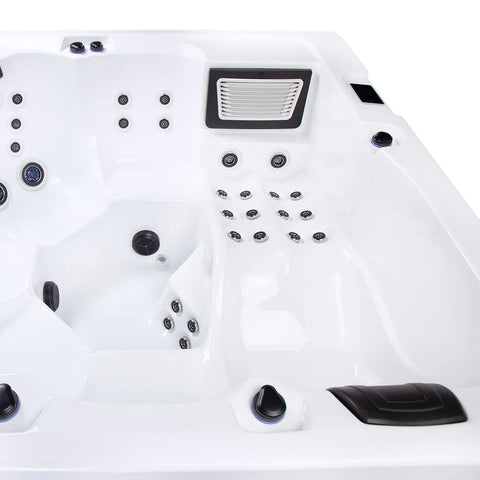 Minipiscina Jacuzzi Wellis Waterworld Cinema WibeSpa Ice White 6 locuri + Acoperis termic CADOU!