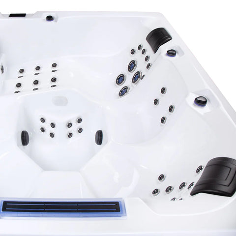 Minipiscina Jacuzzi Wellis Waterworld Deluxe WibeSpa Ice White 6 locuri + Acoperis termic CADOU!