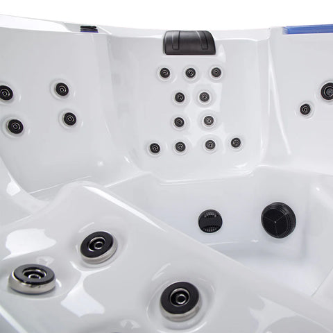 Minipiscina Jacuzzi Wellis Waterworld Cinema WibeSpa Ice White 6 locuri + Acoperis termic CADOU!