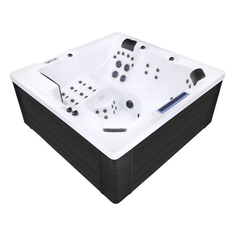 Minipiscina Jacuzzi Wellis Waterworld Deluxe WibeSpa Ice White 6 locuri + Acoperis termic CADOU!