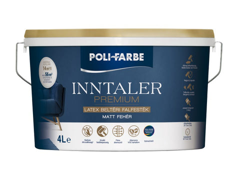 Vopsea lavabila Polifarbe Inntaler Premium latex pentru interior 4 L