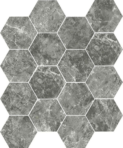 Gresie Ribesalbes Marmi Hexagon Grigio 15x17