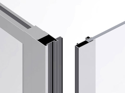 Cabină de duș SanSwiss Ocelia - OCEP usa batanta + OCEF perete fix 80x90x0.6cm