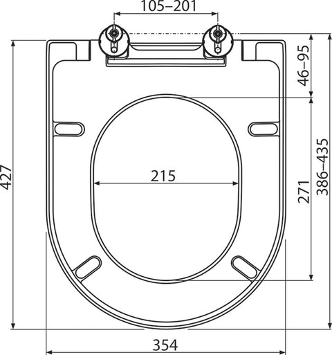Capac WC duroplast Ravak Uni Chrome 35,4x42,7x4 cm